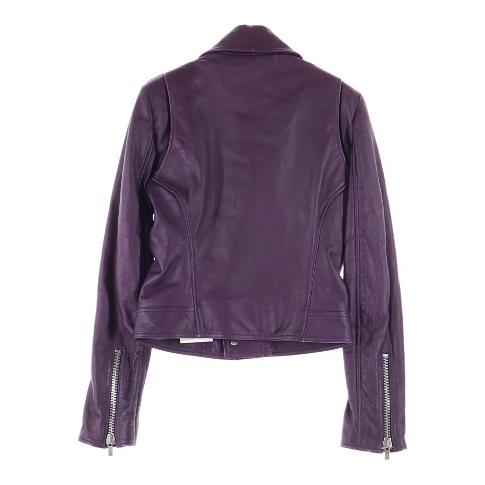 Balenciaga Double Riders Leather Jacket Women's Purple