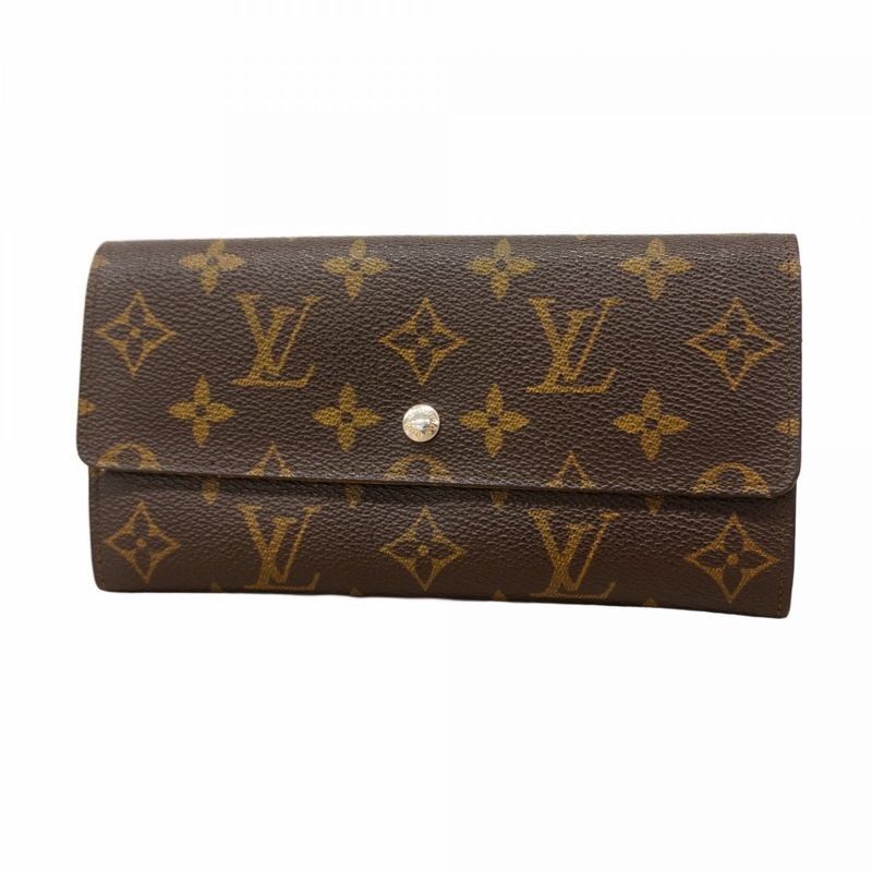 Louis Vuitton Long Wallet Monogram Pochette Porte Monet Cles Di M61723 Brown