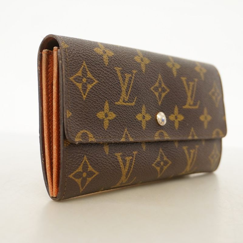 Louis Vuitton Long Wallet Monogram Pochette Porte Monet Cles Di M61723 Brown