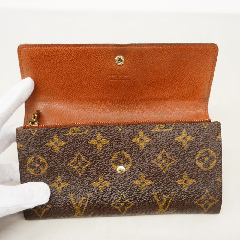 Louis Vuitton Long Wallet Monogram Pochette Porte Monet Cles Di M61723 Brown