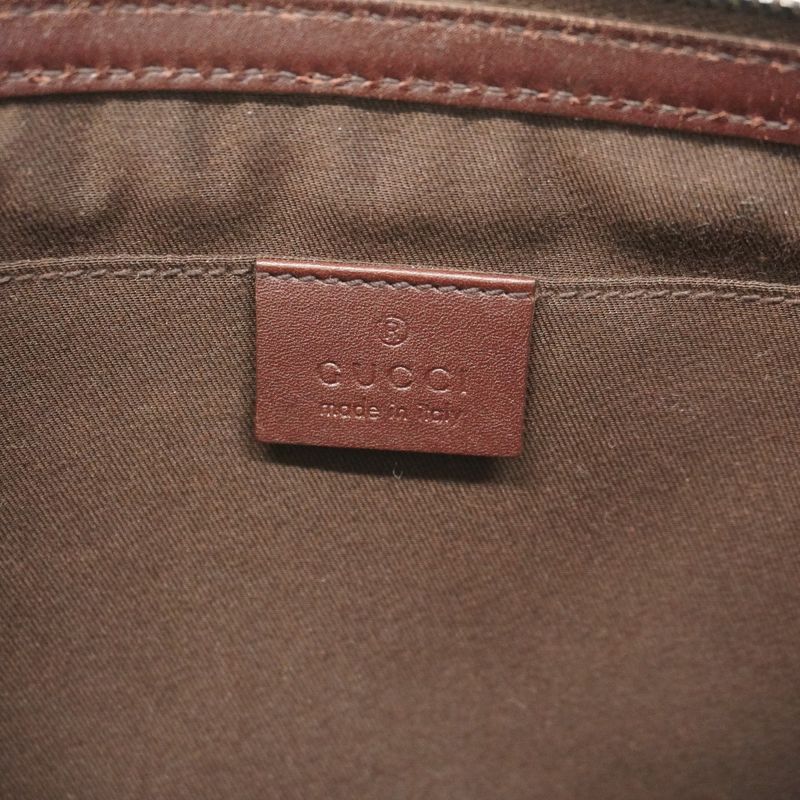 Gucci Clutch Bag Guccissima 152600 Leather Brown Silver Hardware Men's