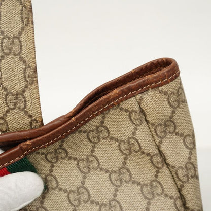 Gucci Tote Bag GG Supreme Sherry Line 211134 PVC Brown Chien Pan Gold Hardware
