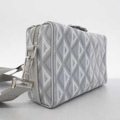 Christian Dior Shoulder Bag Lingotto PVC Leather Gray Silver Hardware Women