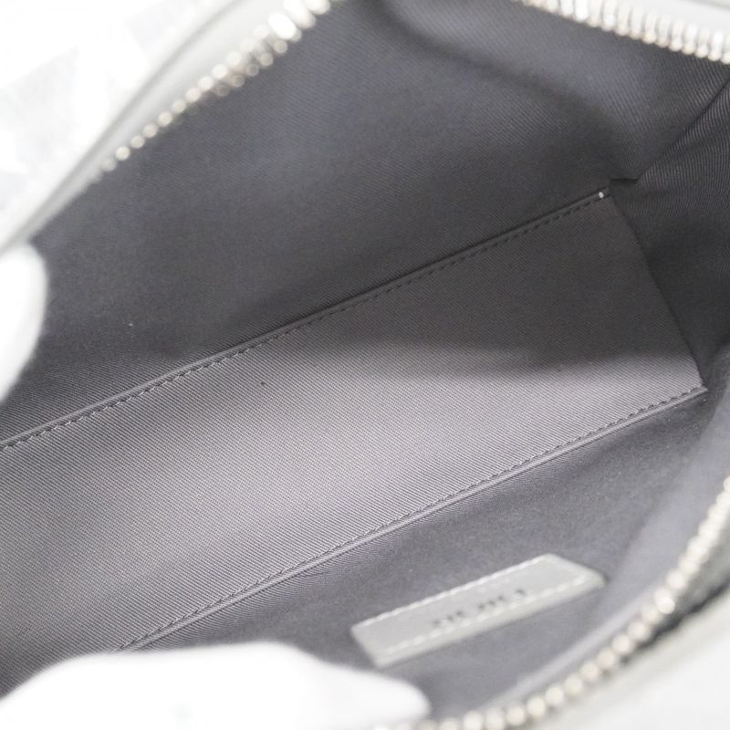 Christian Dior Shoulder Bag Lingotto PVC Leather Gray Silver Hardware Women