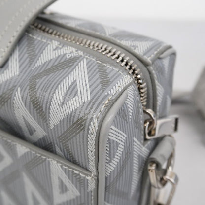 Christian Dior Shoulder Bag Lingotto PVC Leather Gray Silver Hardware Women