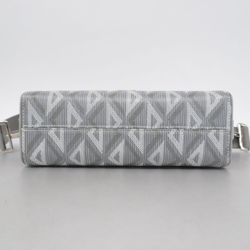 Christian Dior Shoulder Bag Lingotto PVC Leather Gray Silver Hardware Women