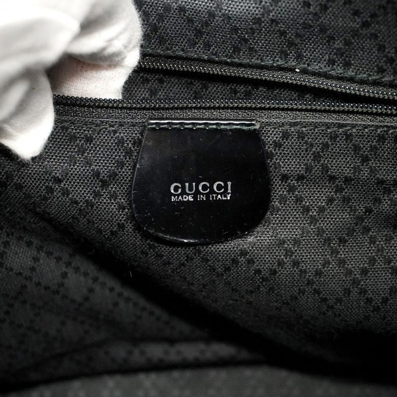 Gucci Handbag Bamboo 000 1998 0508 Nylon Black Silver Hardware Women