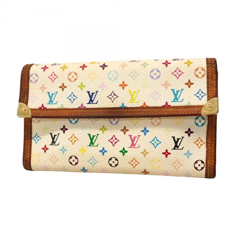 Louis Vuitton Trifold Long Wallet Monogram Multicolor Porte Trésor International