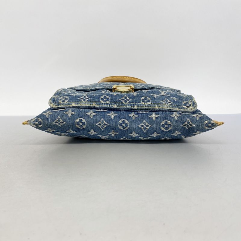 Louis Vuitton Tote Monogram Denim Flat Shopper M95018 Blue Women's