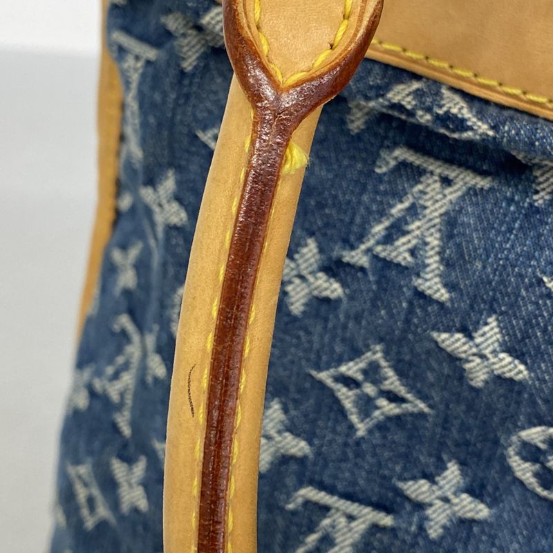 Louis Vuitton Tote Monogram Denim Flat Shopper M95018 Blue Women's