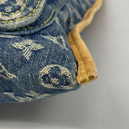 Louis Vuitton Tote Monogram Denim Flat Shopper M95018 Blue Women's