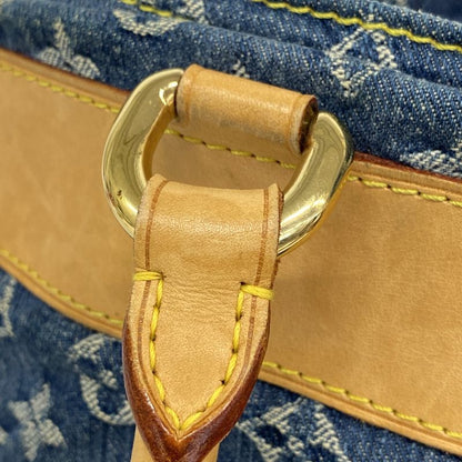 Louis Vuitton Tote Monogram Denim Flat Shopper M95018 Blue Women's