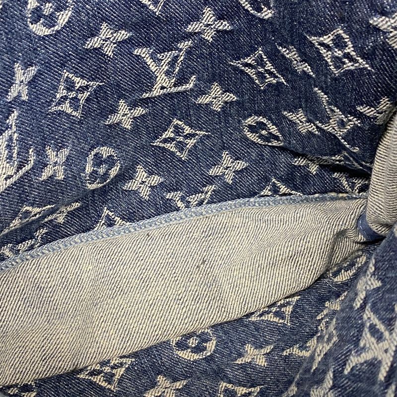 Louis Vuitton Tote Monogram Denim Flat Shopper M95018 Blue Women's