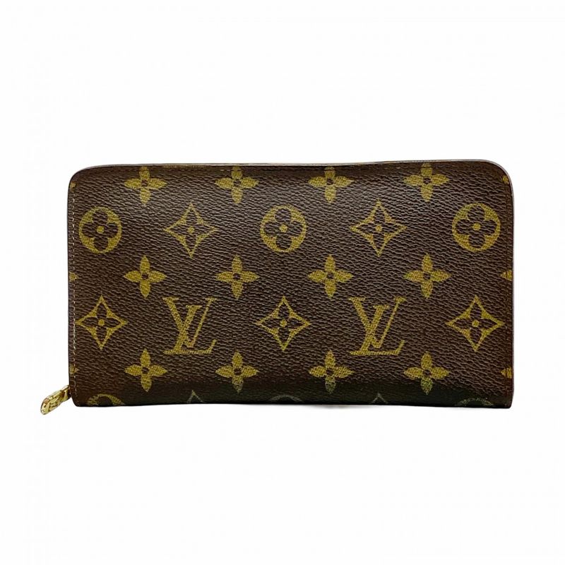 Louis Vuitton Long Wallet Monogram Porte Monnaie Zip M61727 Brown Men Women