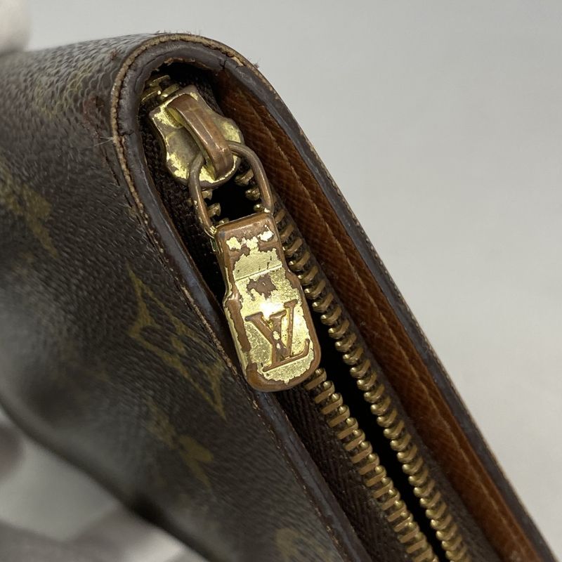 Louis Vuitton Long Wallet Monogram Porte Monnaie Zip M61727 Brown Men Women