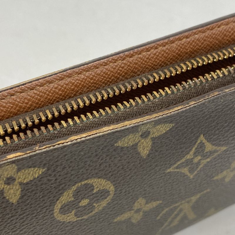 Louis Vuitton Long Wallet Monogram Porte Monnaie Zip M61727 Brown Men Women