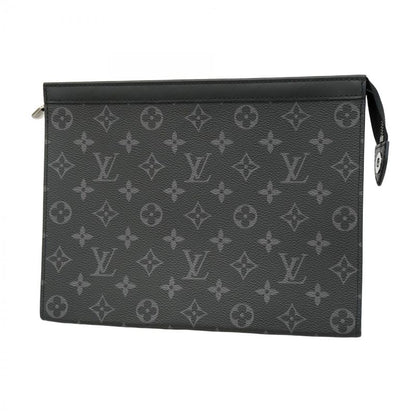 Louis Vuitton Monogram Eclipse Pochette Voyage MM M61692 Black Men's Clutch Bag
