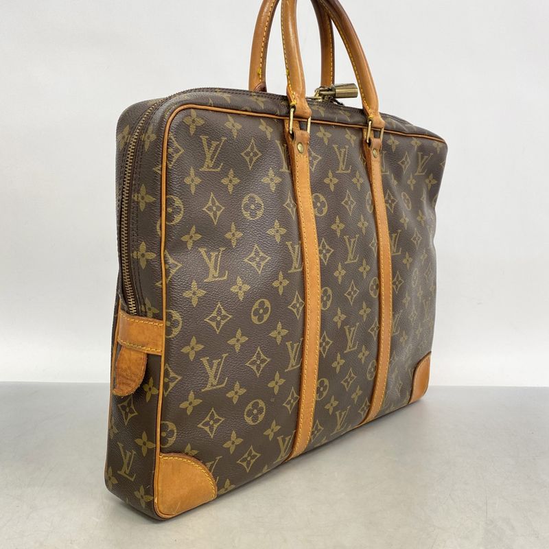 Louis Vuitton Business Bag Monogram Porte Documents Voyage M40226 Brown Men's