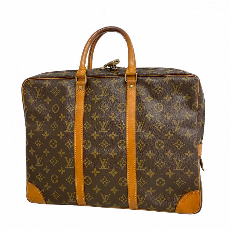 Louis Vuitton Business Bag Monogram Porte Documents Voyage M40226 Brown Men's