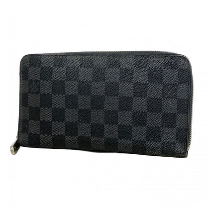 Louis Vuitton Long Wallet Damier Graphite Zippy Organizer N63077 Black Men's