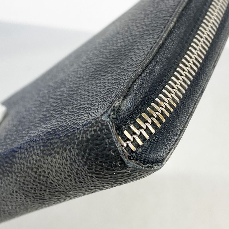 Louis Vuitton Long Wallet Damier Graphite Zippy Organizer N63077 Black Men's