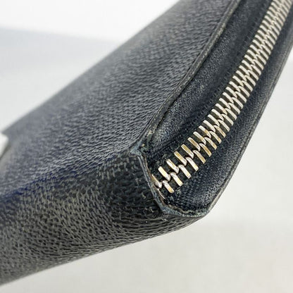 Louis Vuitton Long Wallet Damier Graphite Zippy Organizer N63077 Black Men's