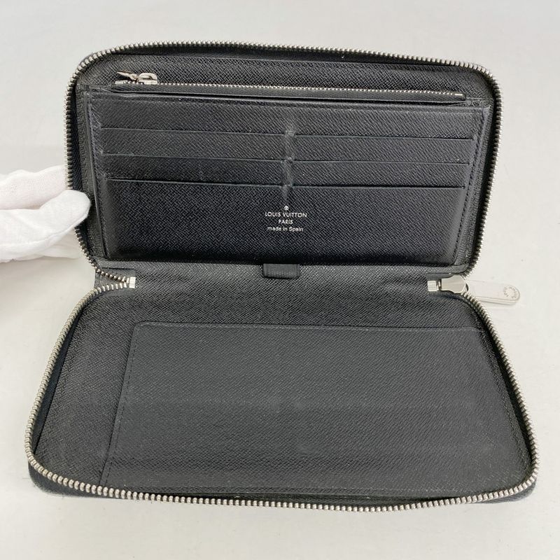 Louis Vuitton Long Wallet Damier Graphite Zippy Organizer N63077 Black Men's