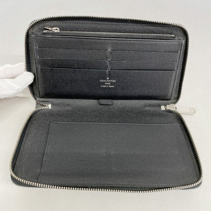 Louis Vuitton Long Wallet Damier Graphite Zippy Organizer N63077 Black Men's