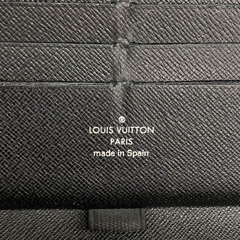 Louis Vuitton Long Wallet Damier Graphite Zippy Organizer N63077 Black Men's