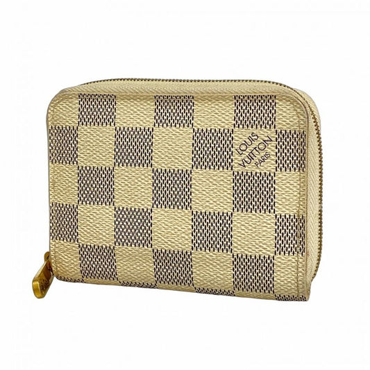 Louis Vuitton Coin Case Damier Azure Zippi Coin Purse N63069 White Women's
