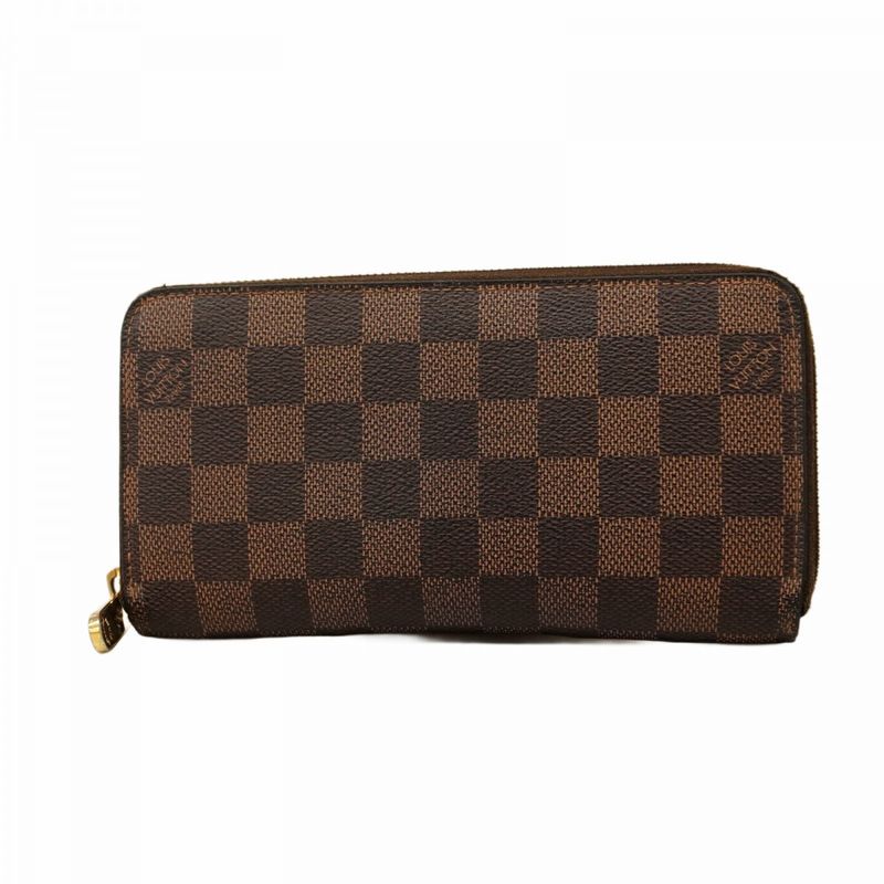 Louis Vuitton Long Wallet Damier Zippy Wallet N60015 Ebène Men Women Unisex
