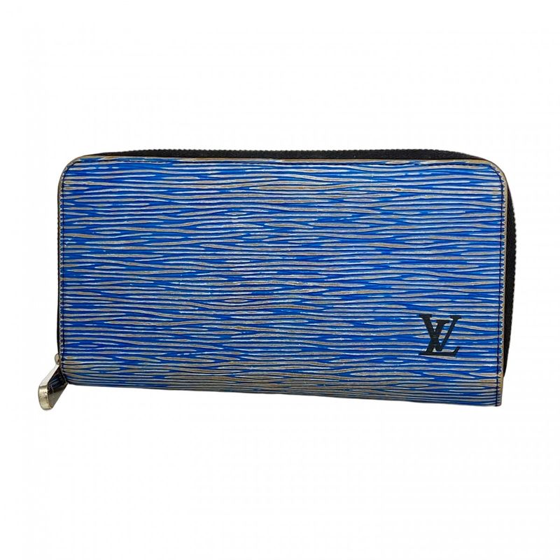 Louis Vuitton Epi Denim Zippy Wallet M61862 Bluemen Women Unisex