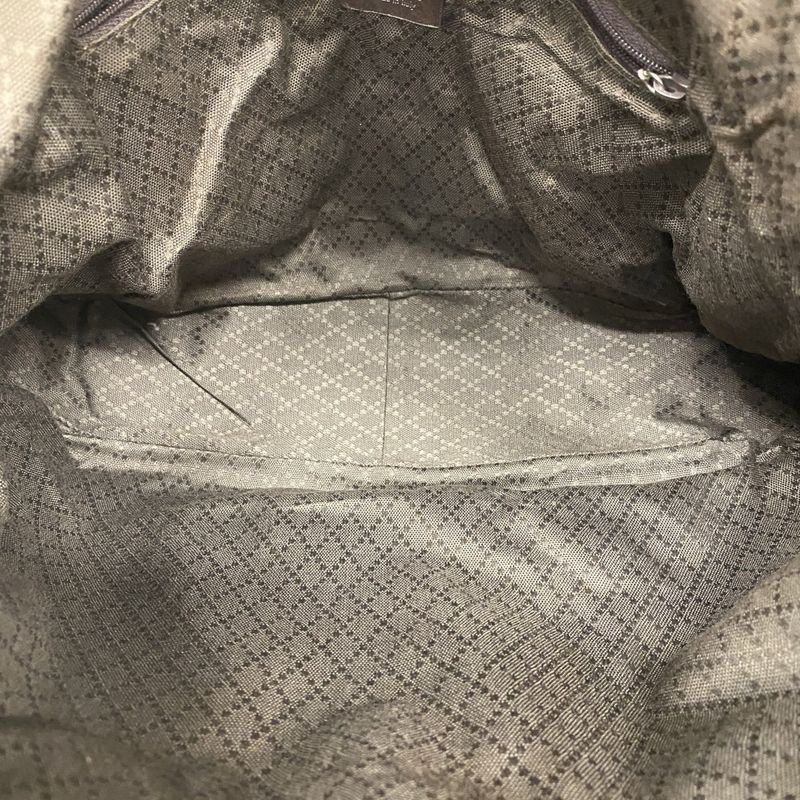 Gucci Handbag Bamboo 001 1577 Canvas Brown Silver Hardware 2way Bag Ladies