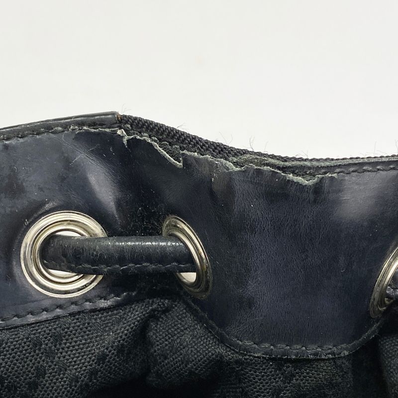 Gucci Handbag Bamboo 001 2855 Nylon Black Silver Hardware Women