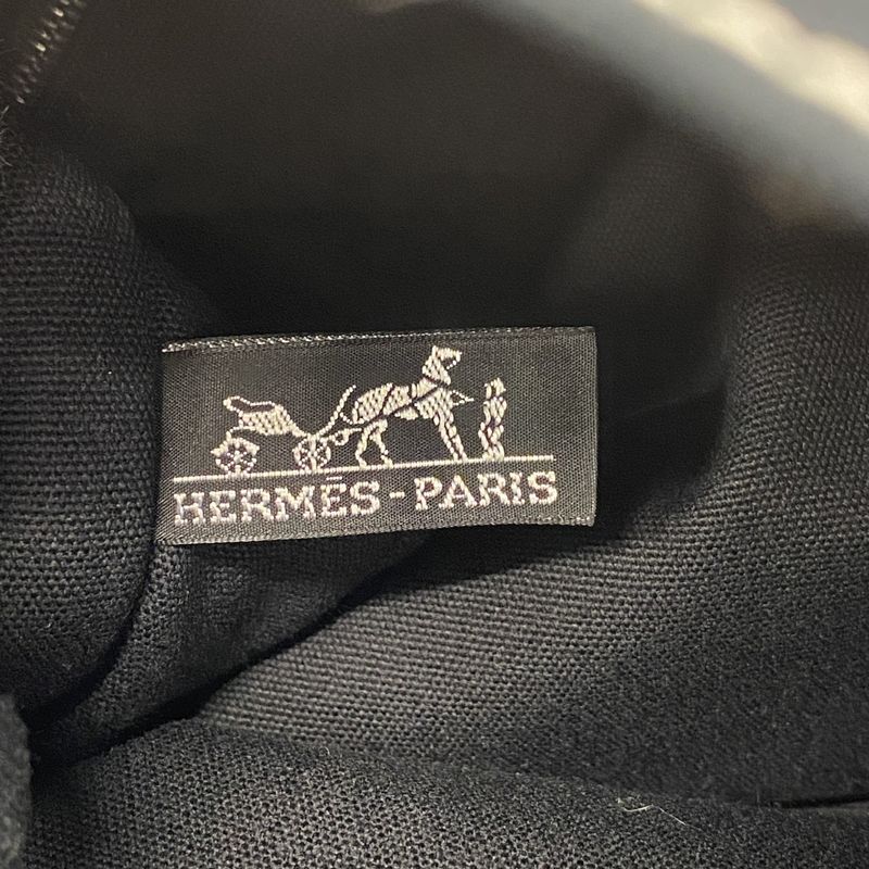 Hermes Tote Bag Dawil MM Canvas Black Silver Hardware Women's