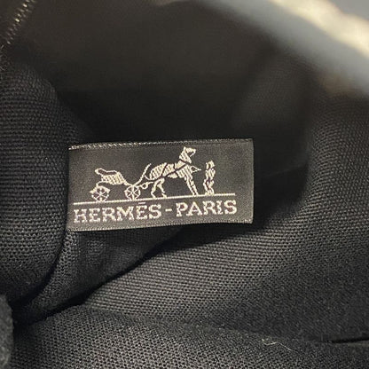 Hermes Tote Bag Dawil MM Canvas Black Silver Hardware Women's