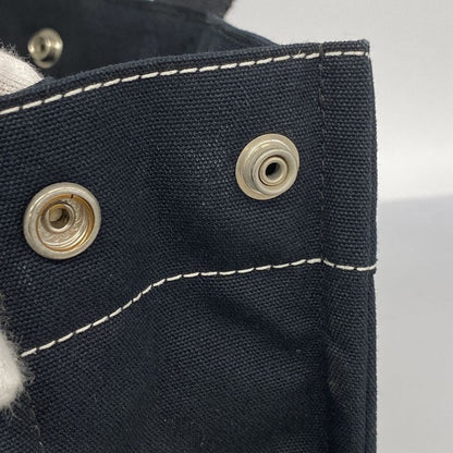 Hermes Tote Bag Dawil MM Canvas Black Silver Hardware Women's