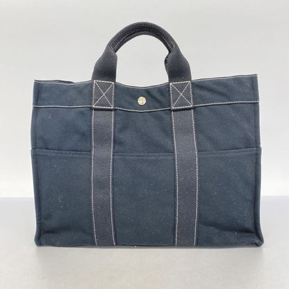 Hermes Tote Bag Dawil MM Canvas Black Silver Hardware Women's