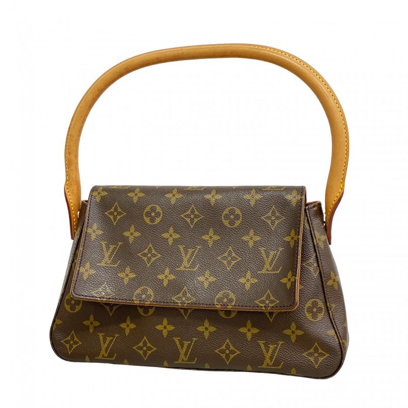 Louis Vuitton Shoulder Bag Monogram Mini Looping M51147 Brown Ladies