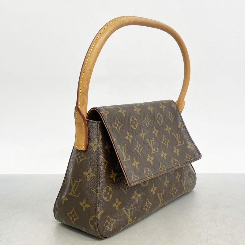 Louis Vuitton Shoulder Bag Monogram Mini Looping M51147 Brown Ladies