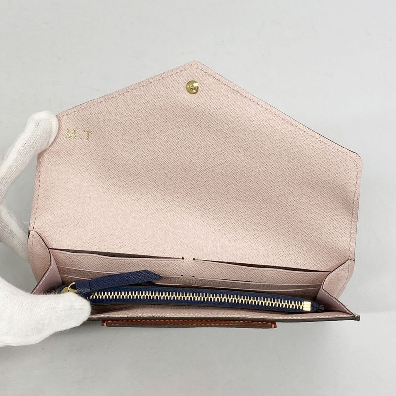 Louis Vuitton Long Wallet Monogram Portefeuille Jeanne M62203 Brown Rose