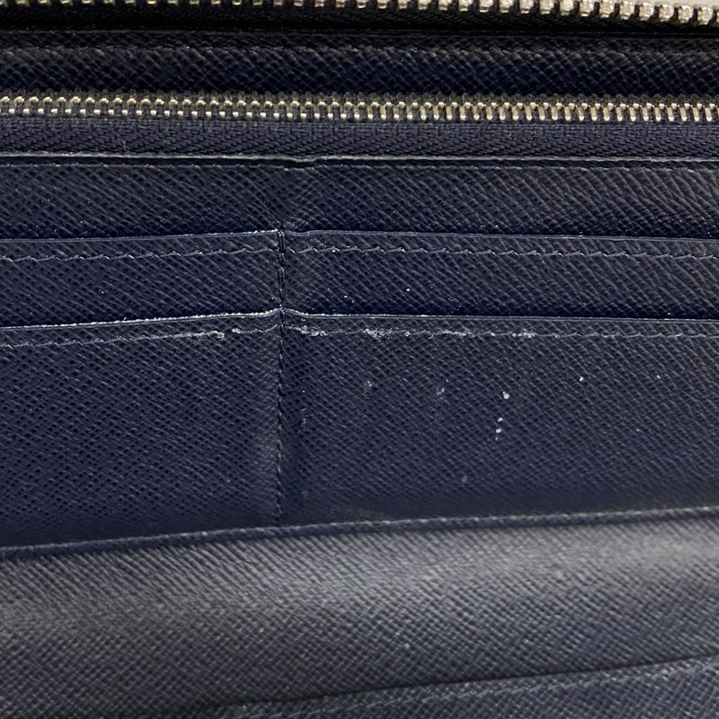 Louis Vuitton Epi Zippy Wallet Vertical M61828 Blue Marine Men's