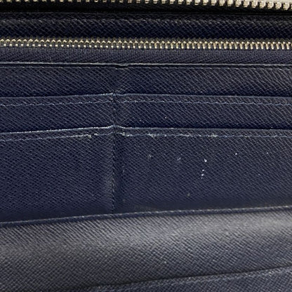 Louis Vuitton Epi Zippy Wallet Vertical M61828 Blue Marine Men's