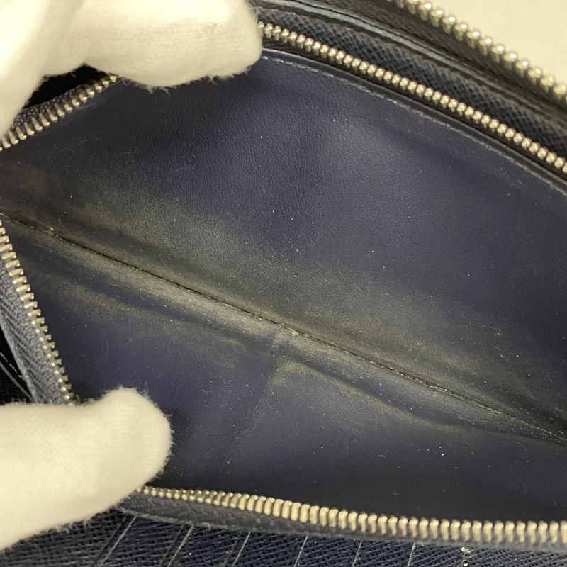 Louis Vuitton Epi Zippy Wallet Vertical M61828 Blue Marine Men's