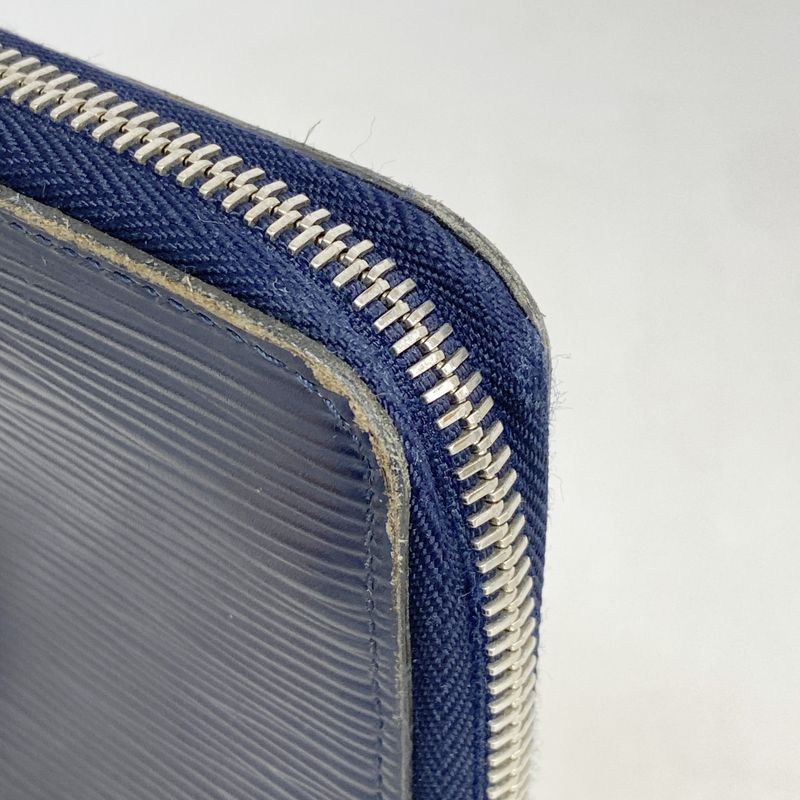 Louis Vuitton Epi Zippy Wallet Vertical M61828 Blue Marine Men's