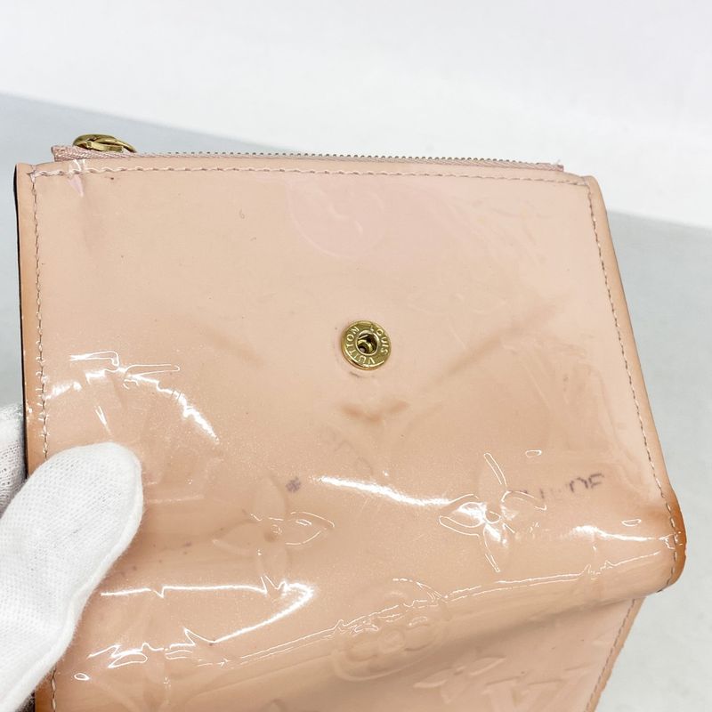 Louis Vuitton Trifold Wallet Vernis Portefeuille Victorine M62428 Rose Ballerine
