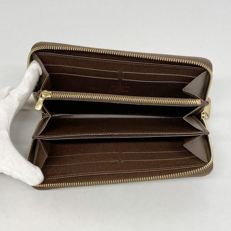 Louis Vuitton Long Wallet Damier Zippy Wallet N60015 Ebène Men Women Unisex