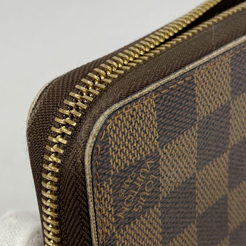 Louis Vuitton Long Wallet Damier Zippy Wallet N60015 Ebène Men Women Unisex