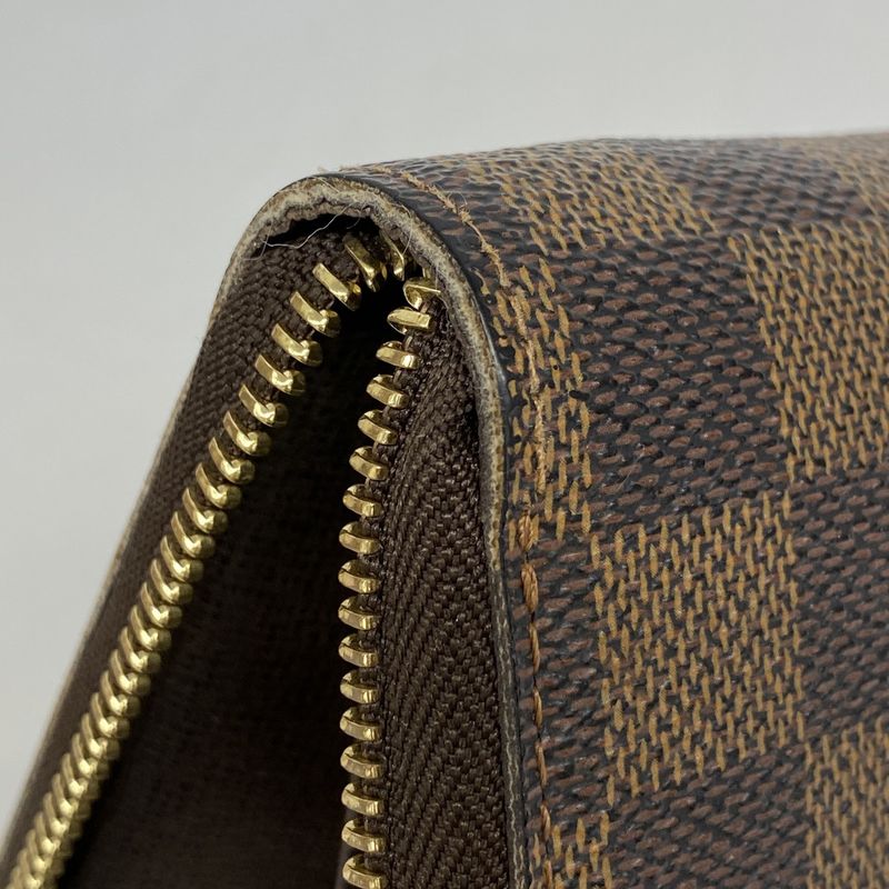 Louis Vuitton Long Wallet Damier Zippy Wallet N60015 Ebène Men Women Unisex