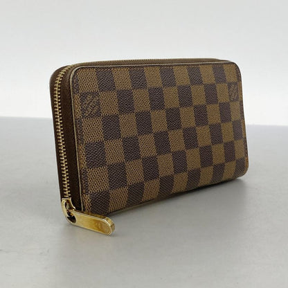 Louis Vuitton Long Wallet Damier Zippy Wallet N60015 Ebène Men Women Unisex